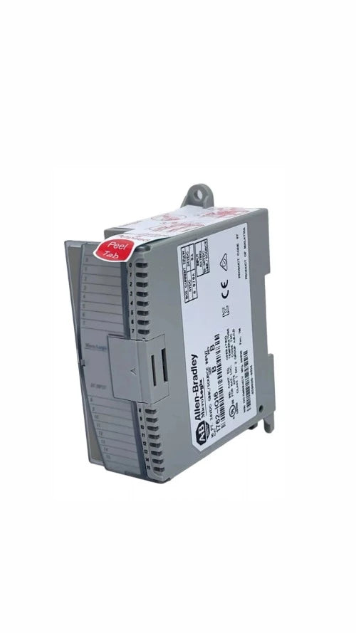 1762-IQ16 Allen-Bradley digital input module with 16 channels designed for use with MicroLogix PLCs, enabling the monitoring of discrete devices in industrial automation applications.
