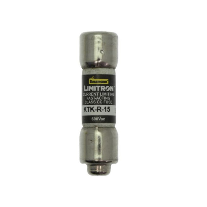 Bussmann KTK-R-15 Class CC fuse, 15 A, 600 V, fast-acting, current-limiting