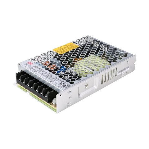 Mean Well LRS-150-12 enclosed power supply, 150 W, 12 V DC, 12.5 A, compact reliable solution for LED and industrial automation.