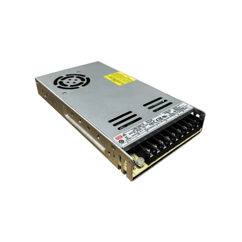 Mean Well LRS-350-12 enclosed power supply, 350 W, 12 V DC, 29 A, compact and efficient for industrial and LED lighting applications.