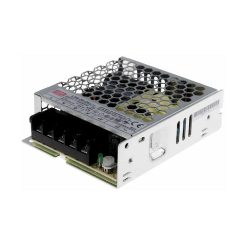 Mean Well LRS-50-24 enclosed power supply, 50 W, 24 V DC, 2.1 A, compact and efficient for LED lighting and industrial automation.