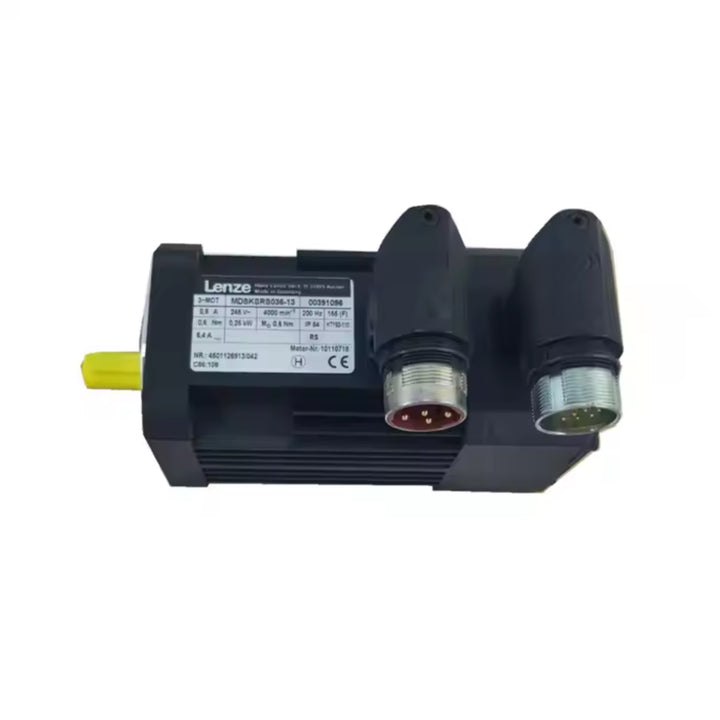 Lenze MDSKSRS036-13 synchronous servo motor, compact high-torque motor with resolver feedback for precise motion control in automation.