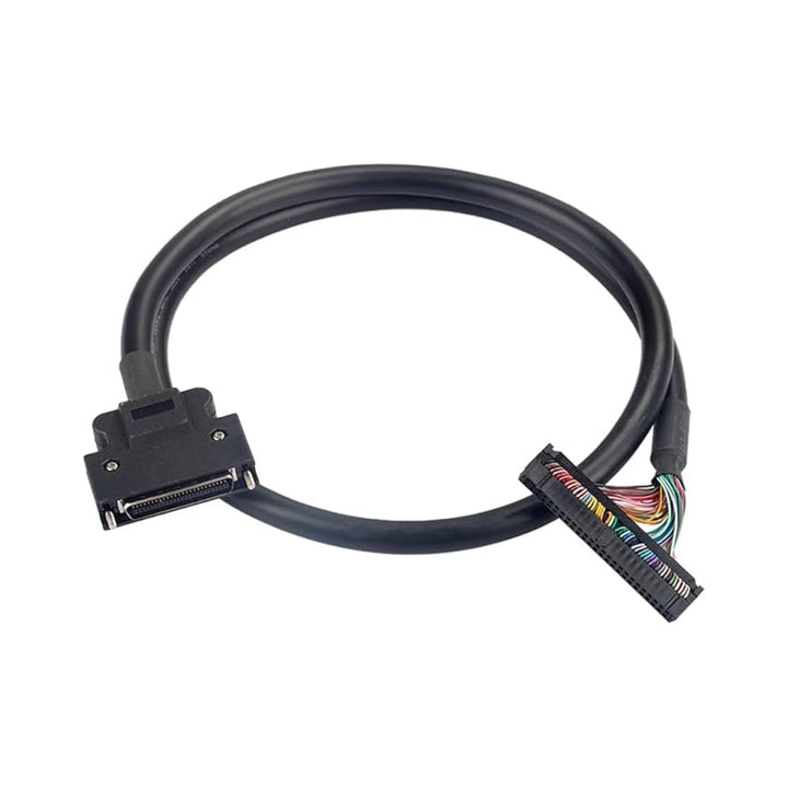 Mitsubishi MR-J2M-CN1TBL1M servo cable, 1 meter, L-type connector for MR-J2M servo amplifiers, signal and power transmission.