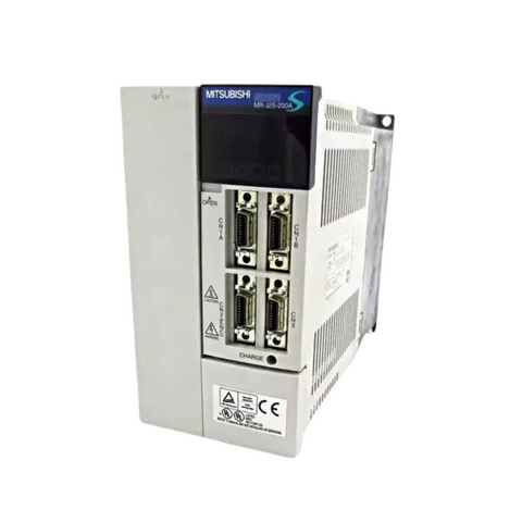 Mitsubishi MR-J2S-200A servo amplifier, 2.0kW, 200–230V AC, pulse train input, high-performance drive for industrial automation.