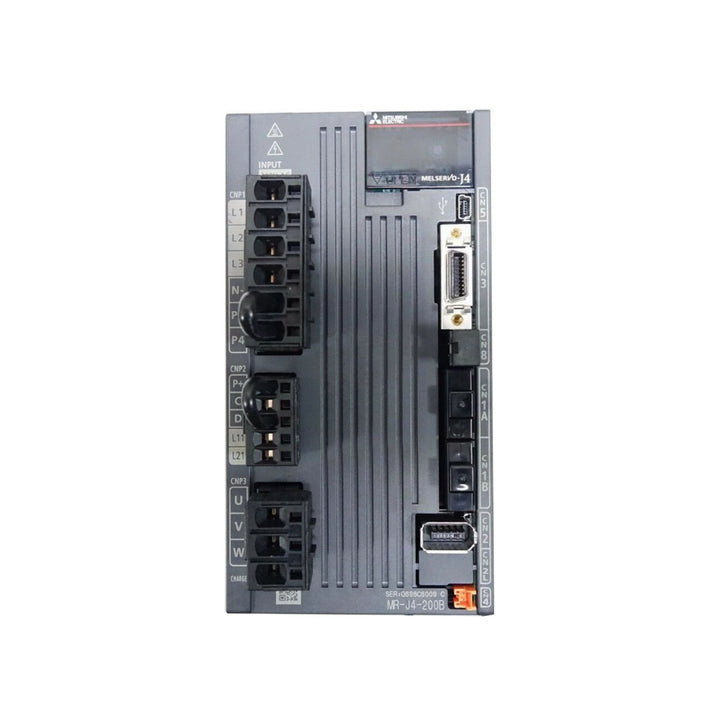 Mitsubishi MR-J4-200B-RJ servo amplifier, 2.0 kW, 200V, SSCNET III/H, RJ connection, MR-J4 series motion control