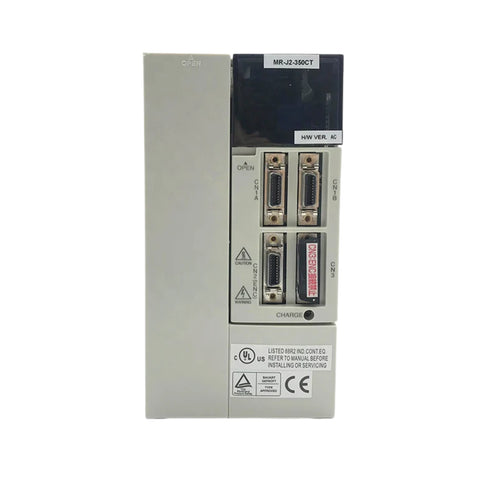 Mitsubishi MR‑J2‑350CT 3.5 kW servo amplifier with SSCNET II and STO for synchronized industrial motion control.