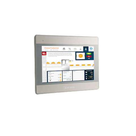 Weintek MT8100iE HMI with 10.1" 800×480 TFT LCD, 24 V DC input, RS-232/RS-485 ports, Ethernet, USB, and EasyBuilder Pro support for industrial automation.