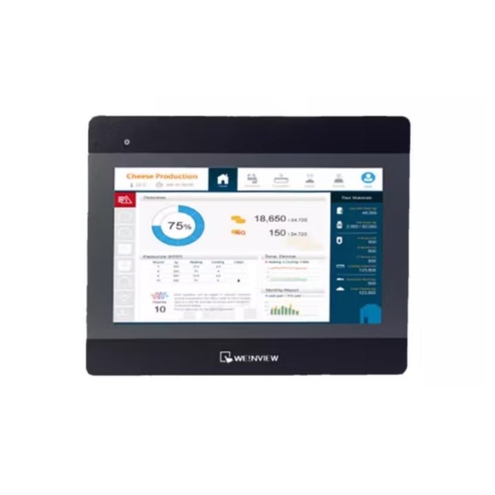 Weintek MT8102iP 10.1" HMI touchscreen panel with Ethernet and serial ports for industrial automation applications.