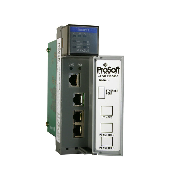 MVI46-DFNT, módulo de comunicação Ethernet/IP para SLC 500, ideal para integrar dispositivos industriais com alto desempenho.