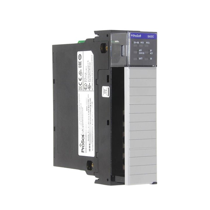 Communication Module for ControlLogix, featuring RS-232 and DH-485 ports, compatible with legacy 1771-DB and 1747-BAS programs.
