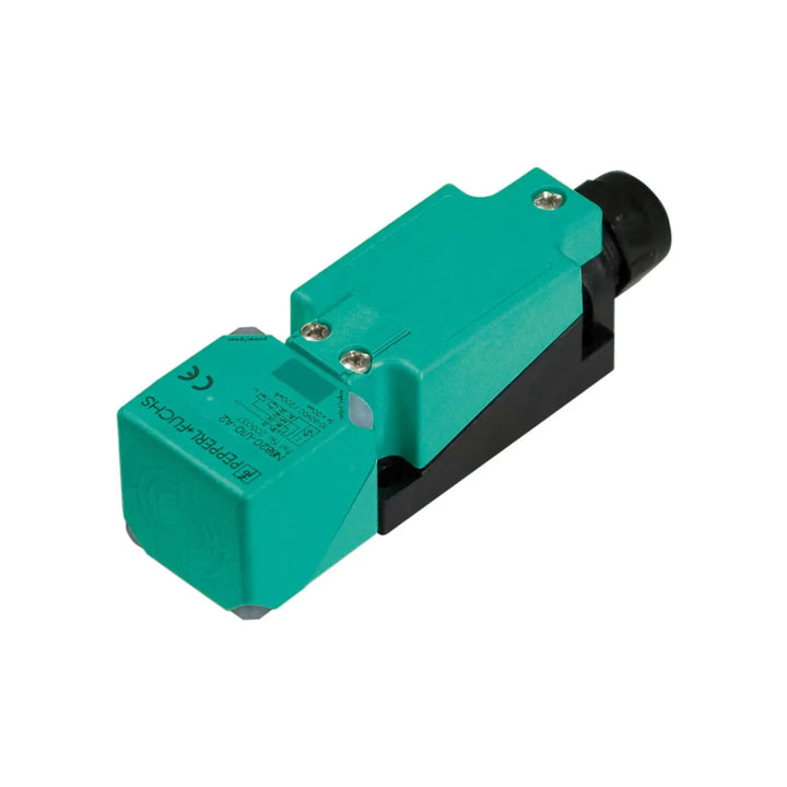 Pepperl+Fuchs NBB20-U10-E2 inductive sensor, 20 mm flush, 2-wire AC/DC, IP67-rated.