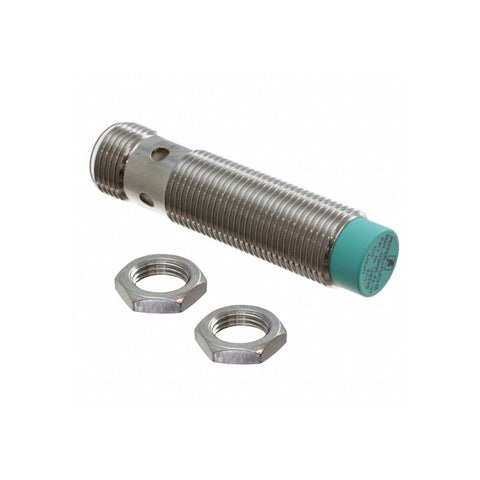 Pepperl+Fuchs NBN7-12GM35-E2-V1 M12 inductive proximity sensor with 7 mm sensing range, PNP NO output, and M12 connector for industrial automation.