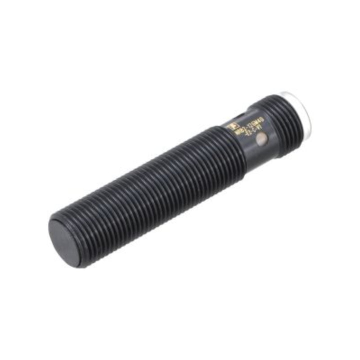 Pepperl+Fuchs NRB4-12GM40-E2-C-V1 M12 inductive proximity sensor with 4 mm sensing distance, PNP NO output, PTFE-coated housing, and IP67 protection.