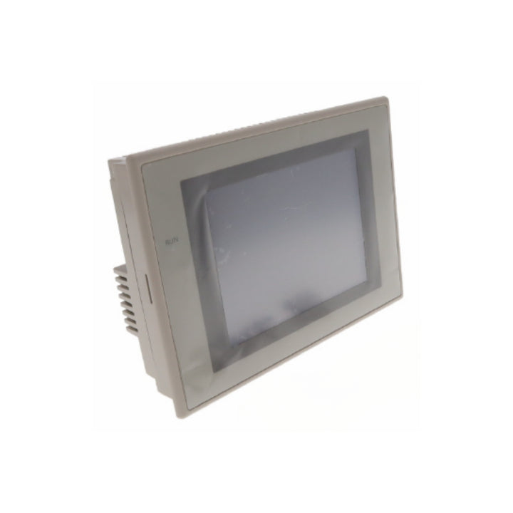 Omron NS5-SQ10-V2 5.7" STN color HMI with serial and USB communication, 24 VDC supply, for reliable industrial equipment interface.