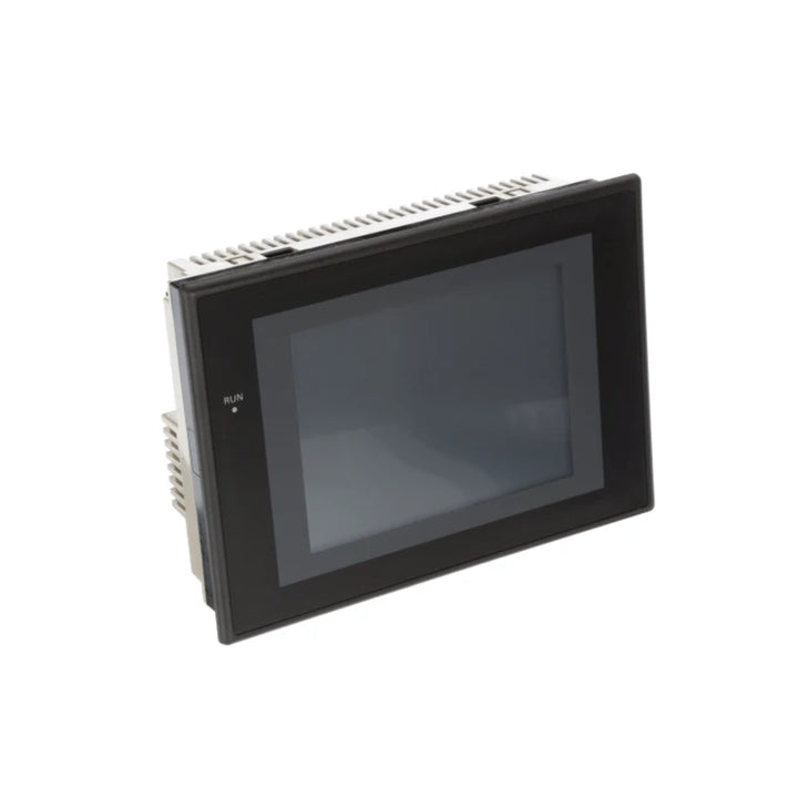 Omron NS5-SQ10B-V2 5.7-inch color TFT touchscreen HMI with 320×240 resolution, 256 colors, and IP65-rated front panel for industrial automation.