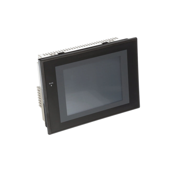Omron NS5-SQ11-V2 5.7" STN color touchscreen HMI with Ethernet and serial ports for reliable machine interface in industrial automation.