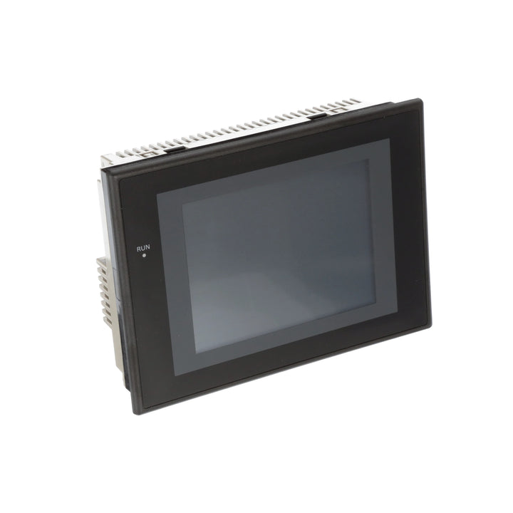 Omron NS5-SQ11B-V2 5.7" HMI touchscreen with STN color LCD, Ethernet, and RS-232C ports for industrial automation control and monitoring.