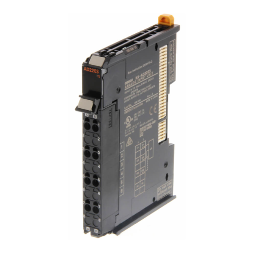 NX-AD2203 high-precision analog input unit for Omron's NX-series controllers, ensuring reliable signal acquisition in industrial automation.