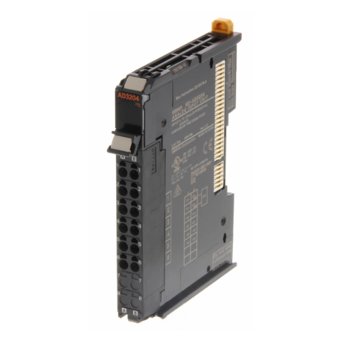 NX-AD3204 Omron high-precision 4-channel analog input module for NX-series controllers, featuring 16-bit resolution and configurable input types for versatile industrial automation applications.