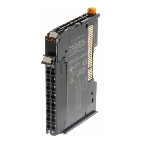 NX-AD4203 Omron high-performance analog output unit for Omron's NX-series controllers, offering three channels of precise analog output for accurate control in industrial automation.