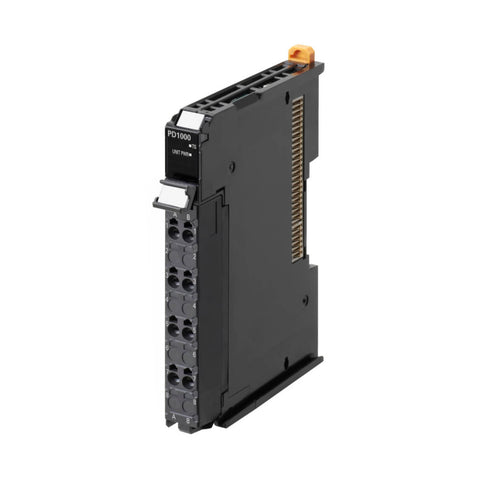 Omron NX-PD1000 power supply module, 24V DC input, 10 W output, non-isolated, enhancing NX series systems with additional power capacity.