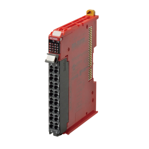 NX-SID800 Omron safety input module for Omron's NX-series controllers, ensuring reliable integration of safety signals for enhanced industrial automation system safety.