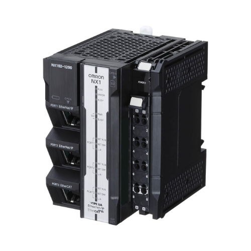 NX102-9020 CPU modular Omron Sysmac NX1 con conectividad de base de datos, programa de 5 MB y memoria de datos de 33,5 MB, EtherCAT incorporado (0 ejes servo, 4 ejes PTP, total 64 nodos EtherCAT), 2 puertos Ethernet (OPC-UA y EtherNet/ PI)