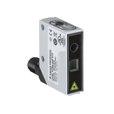 Leuze ODSL 8/V66‑500‑S12 optical sensor with 100–500 mm range and Class 2 laser