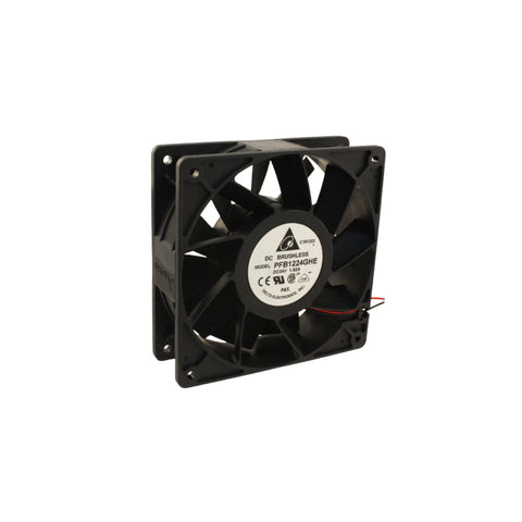 Delta PFB1224GHE 24 V DC axial cooling fan 120×120×38 mm for industrial and electronic thermal management.