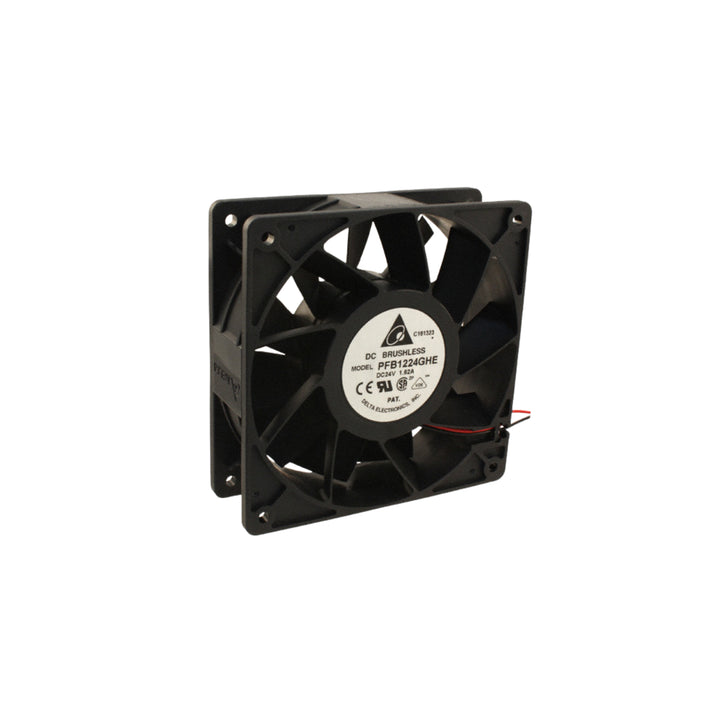 Delta PFB1224GHE 24 V DC axial cooling fan 120×120×38 mm for industrial and electronic thermal management.