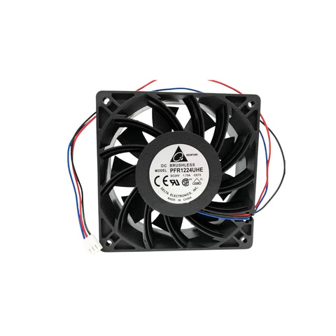 Delta PFR1224UHE 24 V DC axial cooling fan 120x120x38 mm for industrial and electronic thermal management.