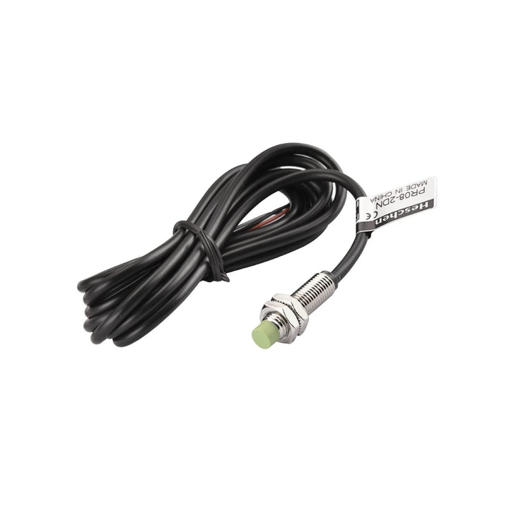 Autonics PR08-2DN inductive proximity sensor with 2 mm sensing range and compact M8 threaded design.