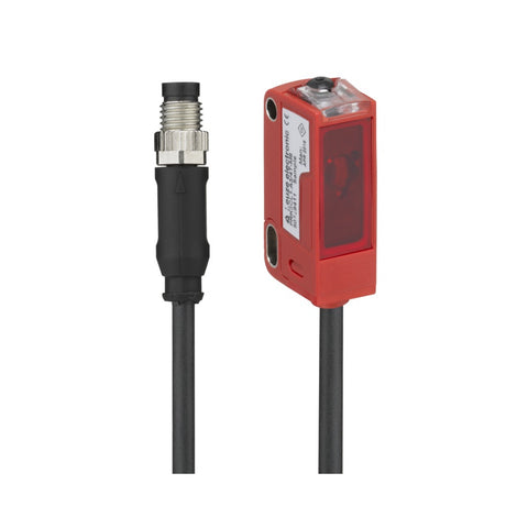 Leuze PRK3C.T3/4T-M8 retro-reflective sensor, 4 m range, red light, M8 connector, IP67