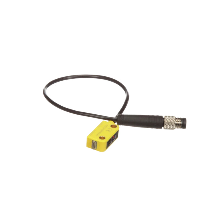 Banner Q12AP6FF50Q3 compact diffuse photoelectric sensor, PNP output, 50 mm range, IP67.