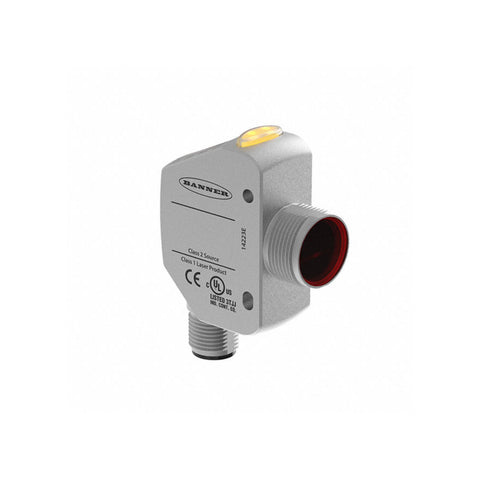 Banner Q4XTBLAF300-Q8 diffuse-mode photoelectric sensor with PNP output for reliable short-range detection.