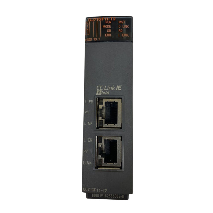Mitsubishi QJ71GF11‑T2 CC‑Link IE Field fiber-optic network module, Q Series, 1 Gbps