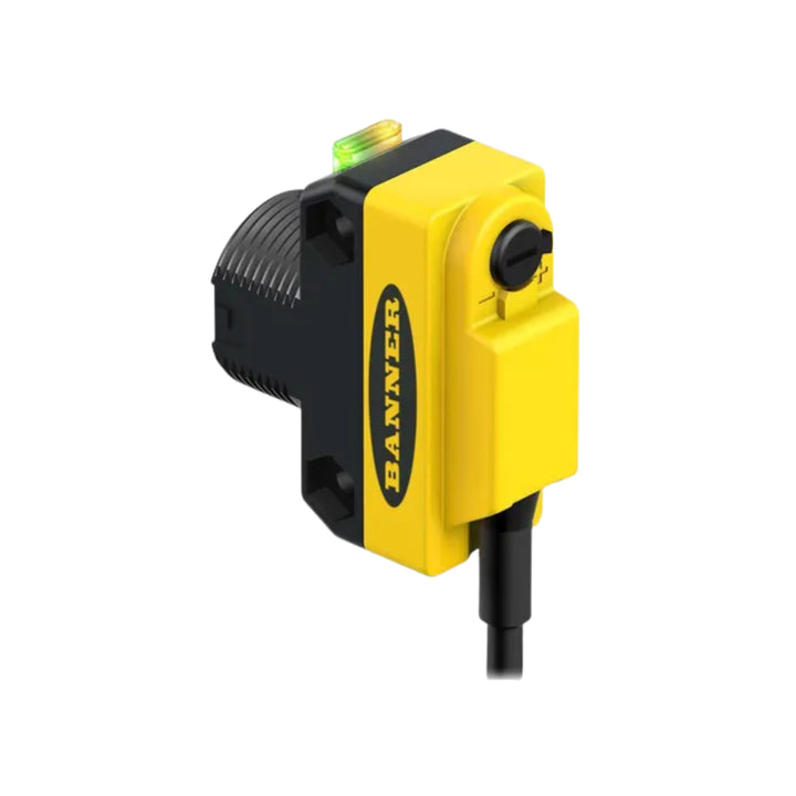 Banner QS18VN6D sensor fotoelétrico difuso, NPN, com LED vermelho e proteção IP67 para automação industrial.