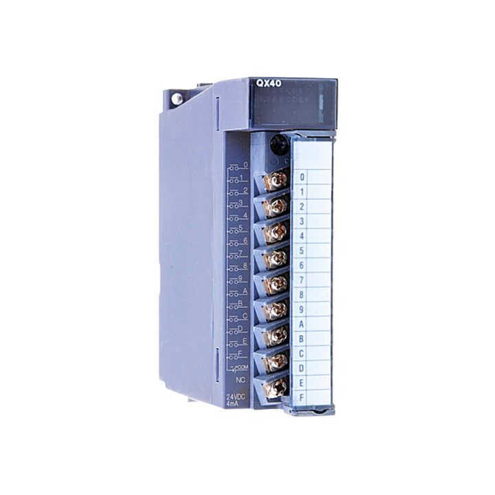 Mitsubishi QX40 digital input module, 32 inputs, 24V DC sink/source, for MELSEC-Q Series PLCs.