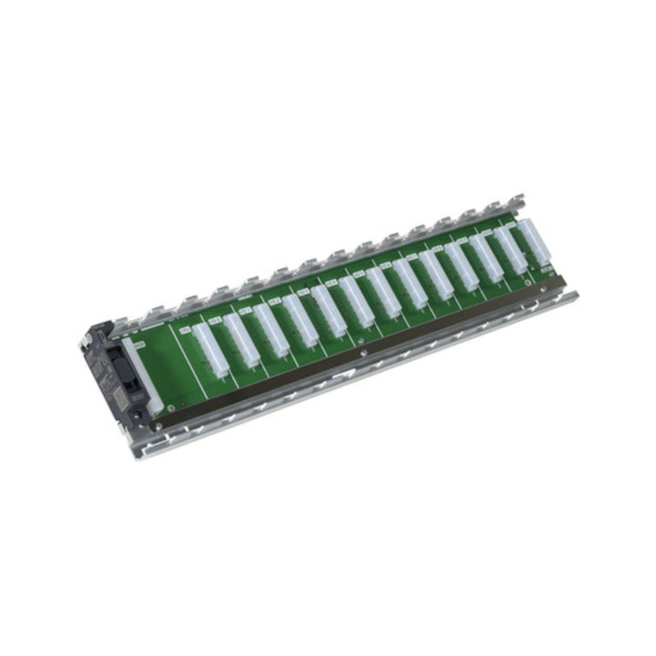 Mitsubishi R312B base unit, 12 slots, for iQ-R Series PLCs, supports modular automation systems with high-speed data bus.