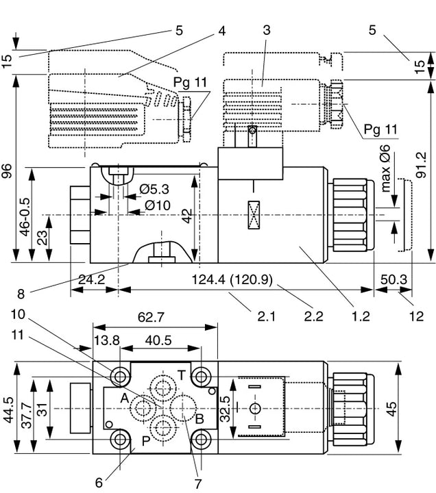 R900052392 Rexroth 3SED6CK13/350CG24N9K4 POPPET DIRECTIONAL VALVE Size 6, symbol CK, electrical with solenoid, 24 V DC