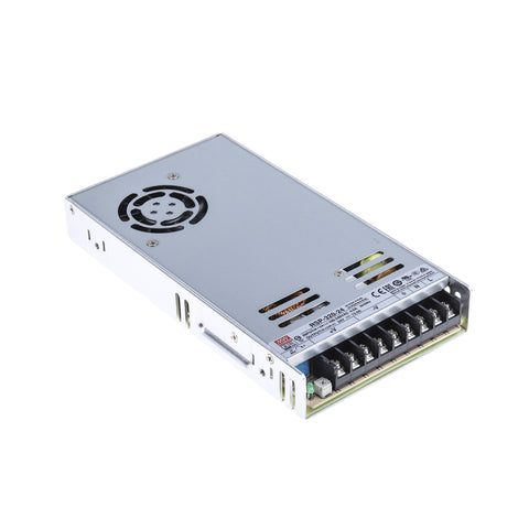 Mean Well RSP-320-24 enclosed industrial power supply, 320 W, 24 V DC, 13.3 A, efficient and reliable for automation and LED systems.