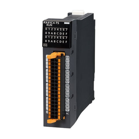 Mitsubishi RX41C4-TS analog output module, 4‑channel 16‑bit 0–10 V/0–20 mA with temperature sensor support, R Series PLC