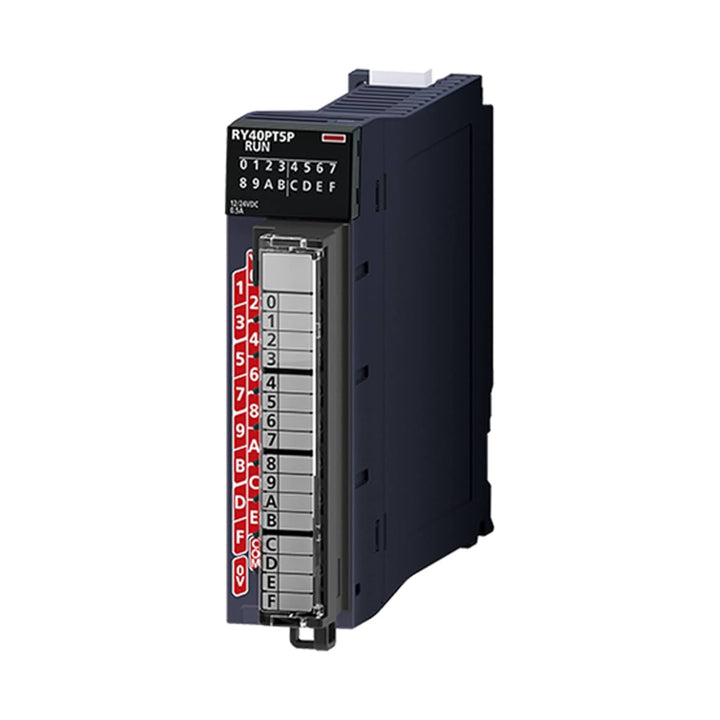 Mitsubishi RY40PT5P 16-point source transistor output module, 24V DC, screw terminal, for MELSEC iQ-R
