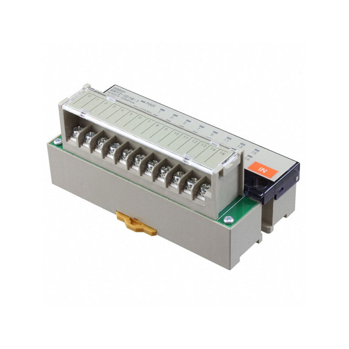 Omron SRT2-ID16-1 16-channel PNP digital input module, 24 VDC, for CompoBus/S networks in industrial automation systems.