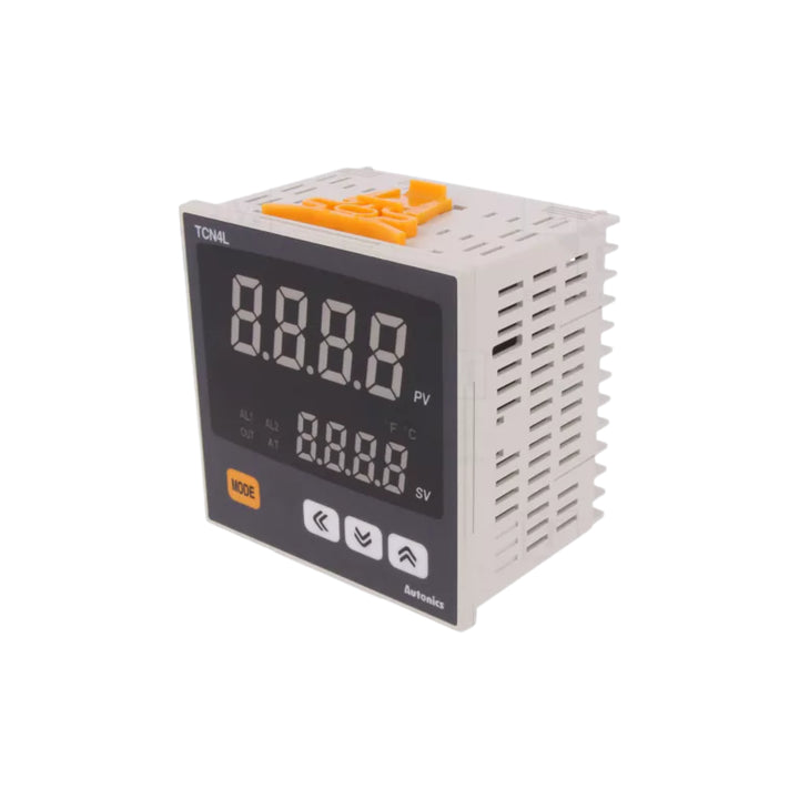 Autonics TCN4L-24R digital temperature controller with dual display and relay output for precise PID control.