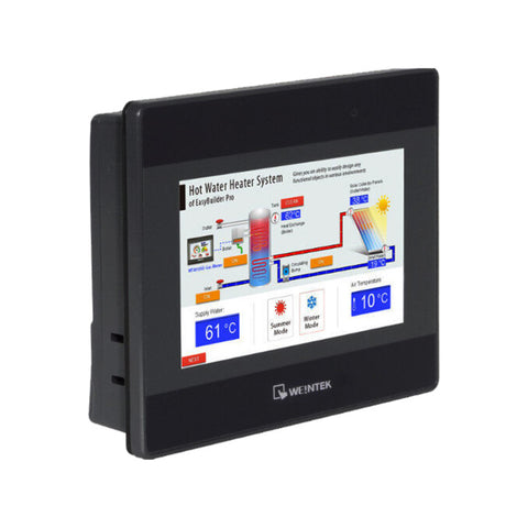 Weintek TK8071iP HMI with 7" 800×480 TFT LCD, 24 V DC input, RS-232/RS-485 ports, Ethernet, USB, and EasyBuilder Pro support for industrial automation