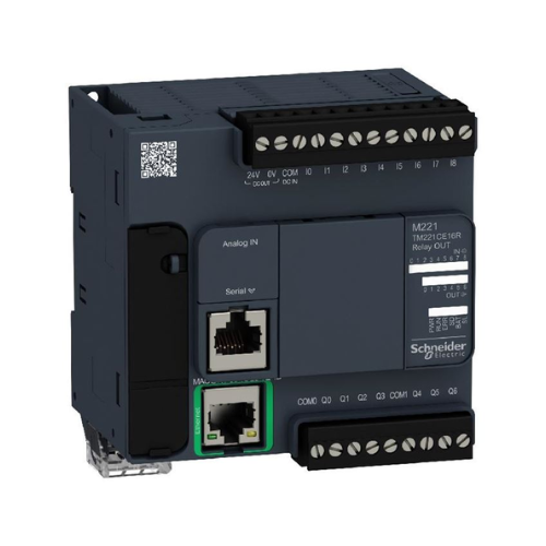 TM221CE16R Schneider Electric logic controller, Modicon M221, 16 IO, 9 DI, 7 DO, relay, Ethernet