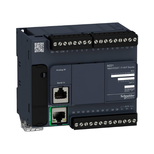 Controlador lógico Schneider Eletric TM221CE24T, Modicon M221, 24 IO, transistor, PNP, Ethernet