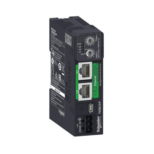 TM3BCEIP Módulo de E/S distribuidas Schneider Electric, Modicon TM3, acoplador de bus optimizado IP20, interfaz Ethernet