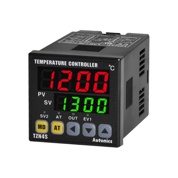 Autonics TZN4S-14S PID temperature controller with dual LED display and 48×48 mm compact design